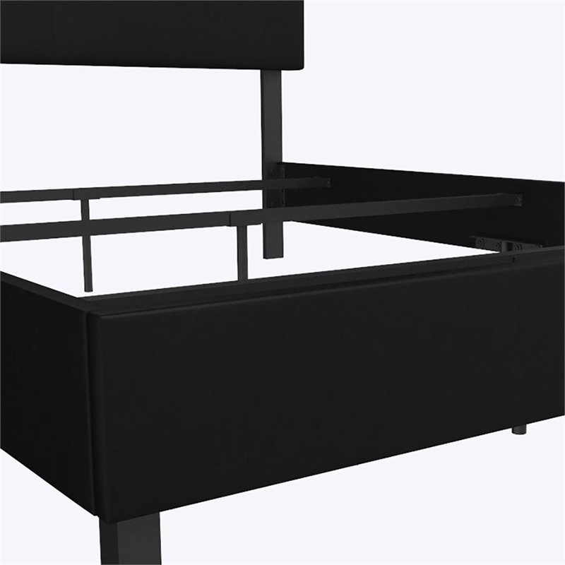 DHP Janford Queen Faux Leather Panel Bed in Black