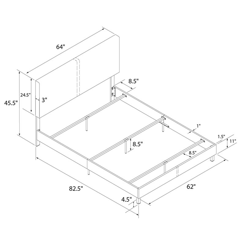 DHP Janford Queen Faux Leather Panel Bed in Black