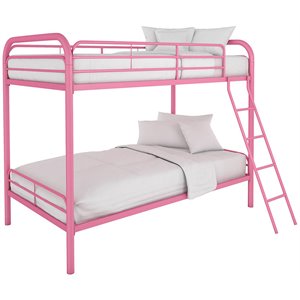 dhp metal bunk bed in pink