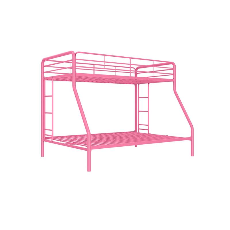 DHP Twin Over Full Metal Bunk Bed in Pink Cymax Business