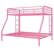 DHP Twin Over Full Steel Metal Kids Bunk Bed in Dusty Pink