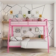 DHP Twin Over Full Steel Metal Kids Bunk Bed in Dusty Pink