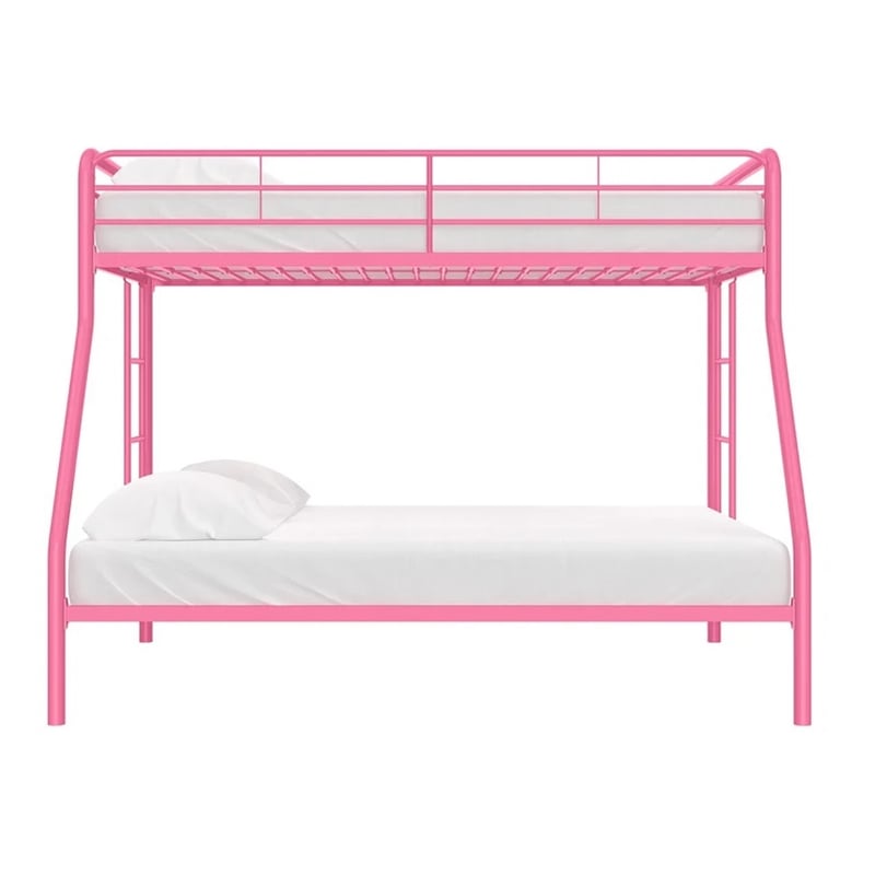 DHP Twin Over Full Steel Metal Kids Bunk Bed in Dusty Pink