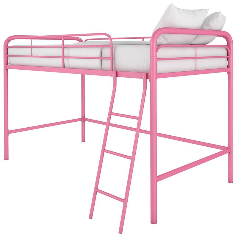 Dhp Junior Twin Metal Loft Bed In Pink 5458396