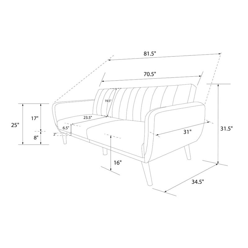 Novogratz Brittany Sleeper Sofa in Gray