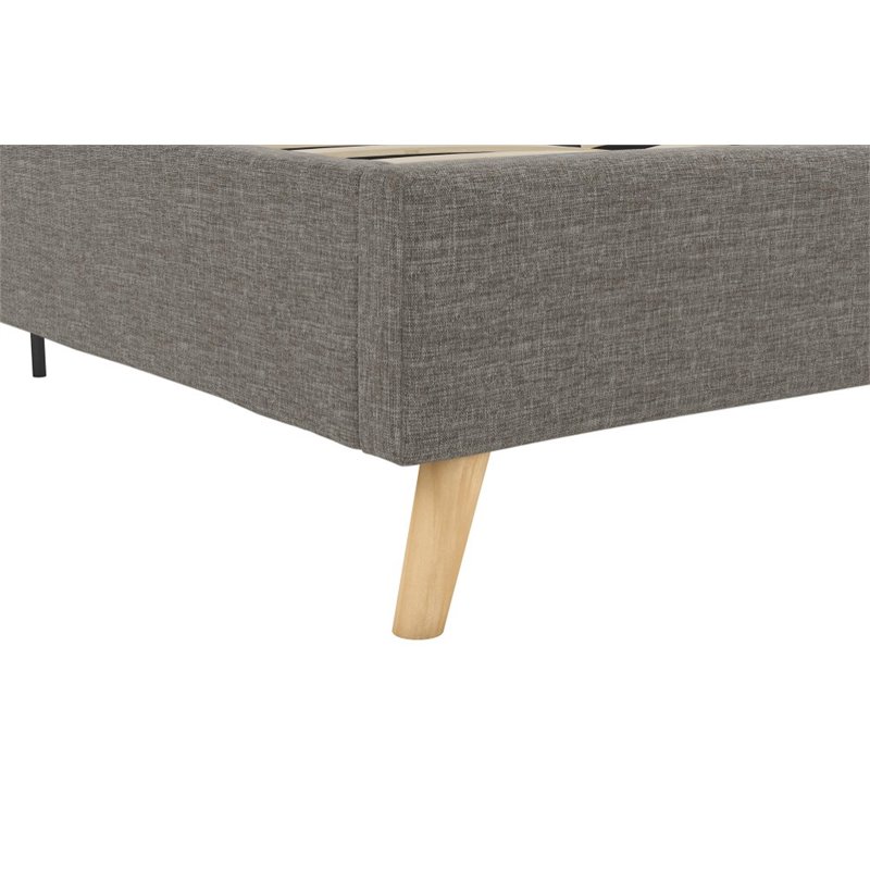 Novogratz Her Majesty Upholstered Queen Panel Bed in Gray