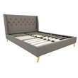 Novogratz Her Majesty Upholstered Queen Panel Bed in Gray