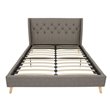 Novogratz Her Majesty Upholstered Queen Panel Bed in Gray