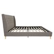 Novogratz Her Majesty Upholstered Queen Panel Bed in Gray