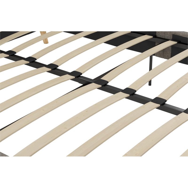 Novogratz Her Majesty Upholstered Queen Panel Bed in Gray