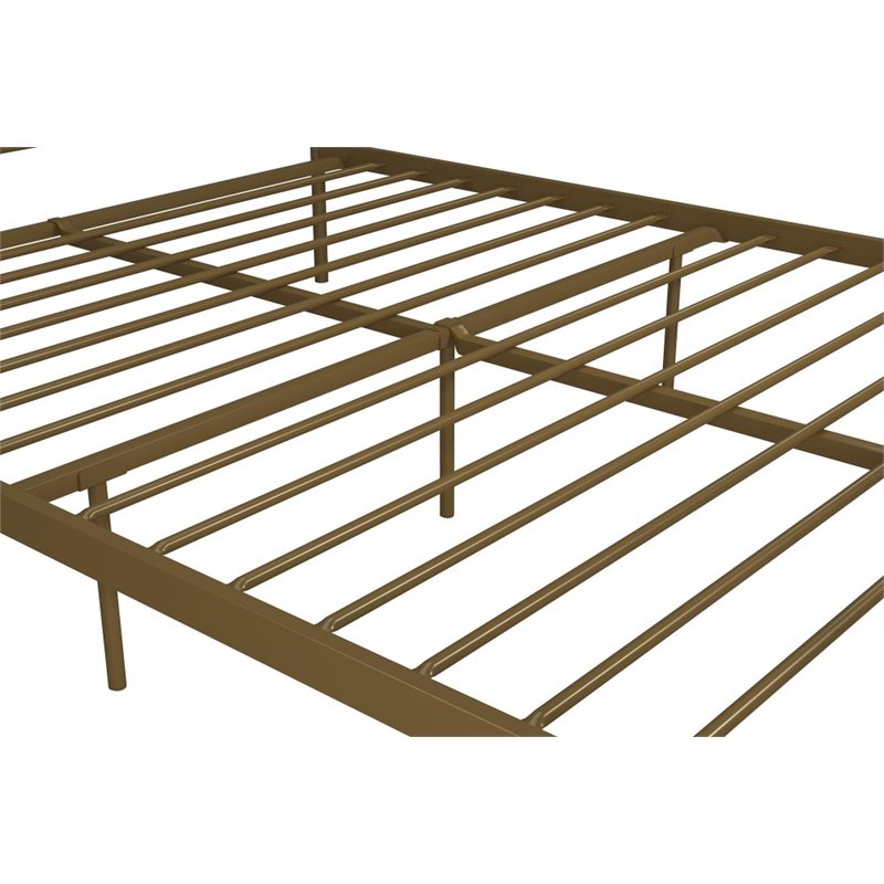 Novogratz Bushwick Queen Adjustable Metal Bed in Gold