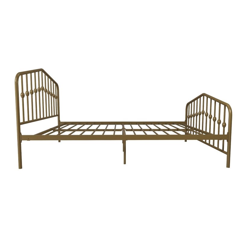 Novogratz Bushwick Queen Adjustable Metal Bed in Gold