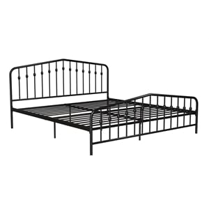 Novogratz Bushwick King Adjustable Metal Bed in Black