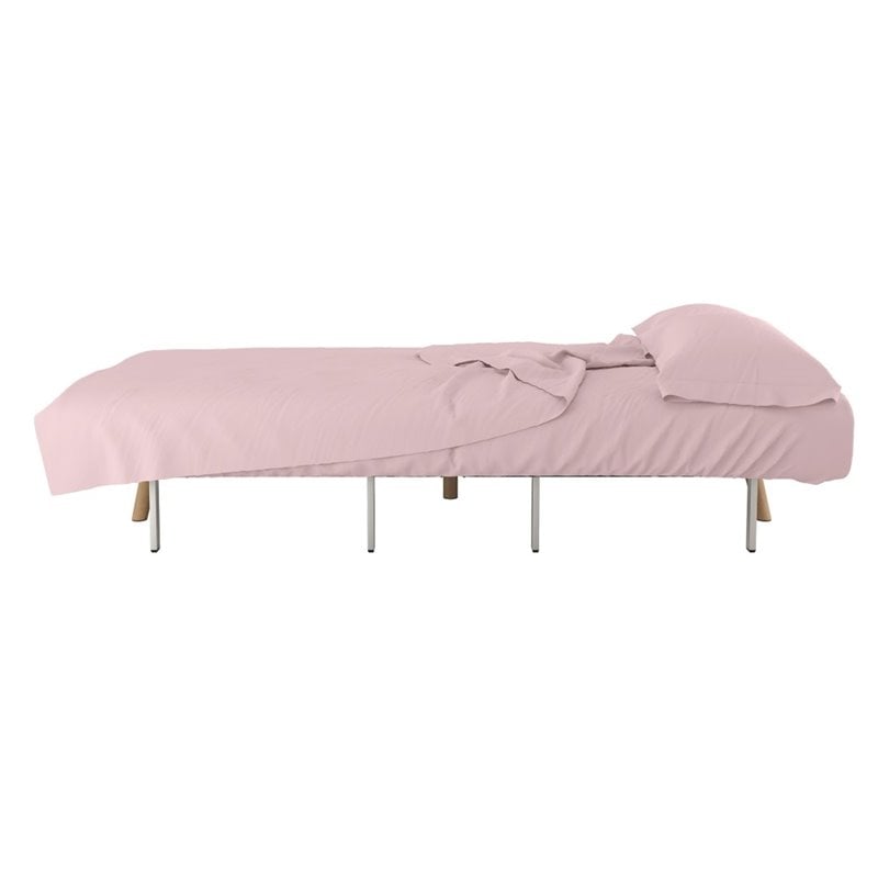 Novogratz 4 Piece Twin Futon Microfiber Sheet Set in Pink