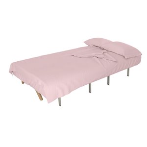 Novogratz 4 Piece Twin Futon Microfiber Sheet Set in Pink