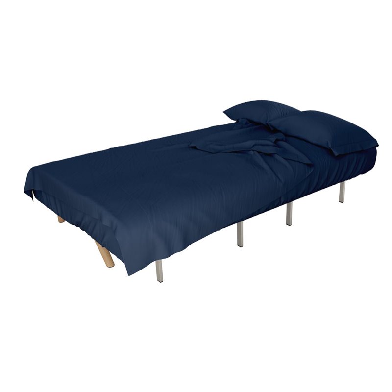 Novogratz 4 Piece Twin Futon Microfiber Sheet Set in Peacock Blue