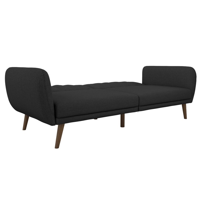 Novogratz Brittany Traditional Fabric Linen Sleeper Sofa in Dark Gray