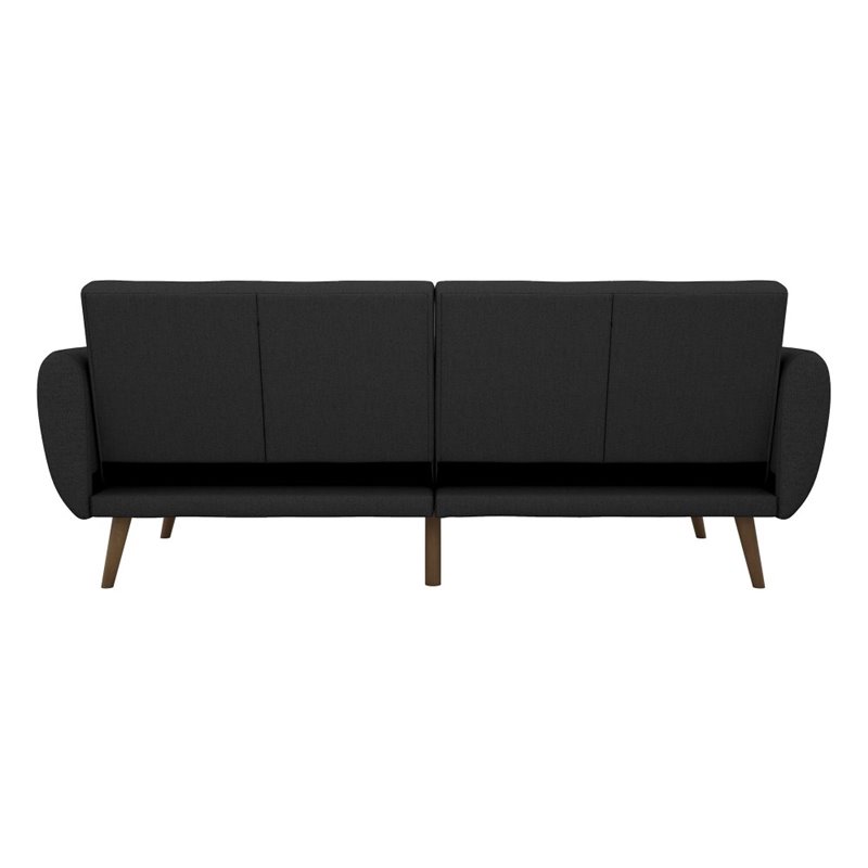 Novogratz Brittany Traditional Fabric Linen Sleeper Sofa in Dark Gray