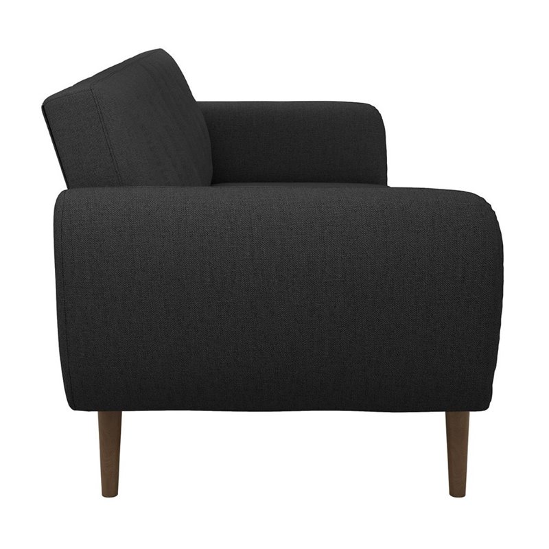 Novogratz Brittany Traditional Fabric Linen Sleeper Sofa in Dark Gray