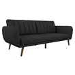 Novogratz Brittany Traditional Fabric Linen Sleeper Sofa in Dark Gray
