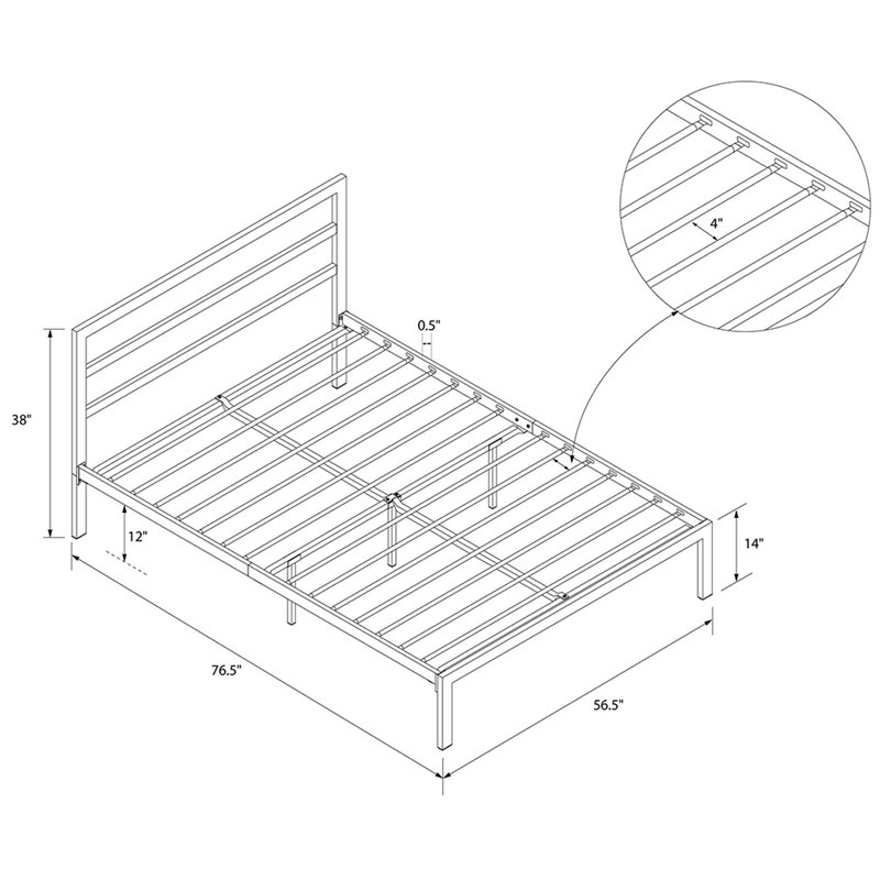 Signature Sleep Premium Full Metal Slat Bed in Black Cymax Business