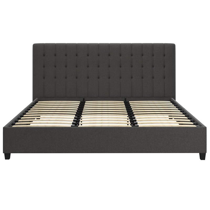 DHP Eva Tufted King Panel Bed in Gray