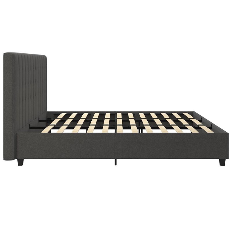 DHP Eva Tufted King Panel Bed in Gray