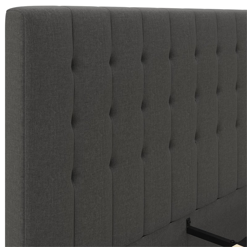 DHP Eva Tufted King Panel Bed in Gray