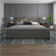DHP Eva Tufted King Panel Bed in Gray