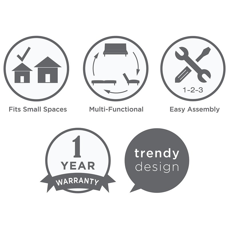 DHP Furini Tufted Sleeper Sofa in Gray