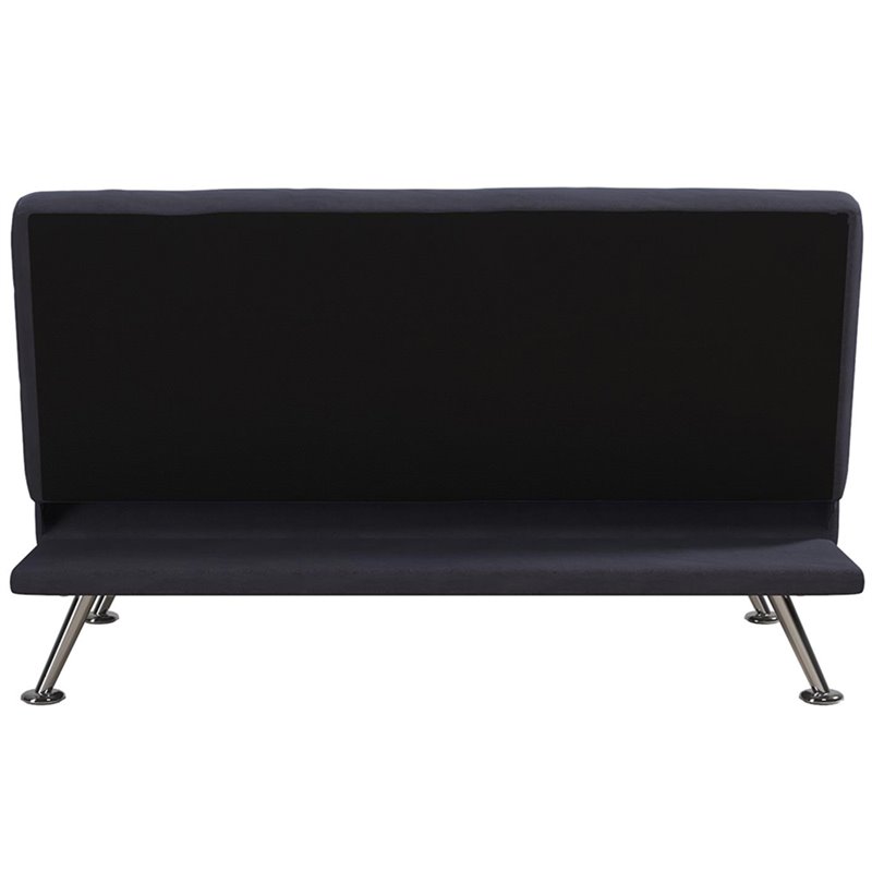 DHP Mabel Tufted Sleeper Sofa in Dark Blue and Chrome