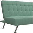 DHP Mabel Tufted Sleeper Sofa in Teal and Chrome