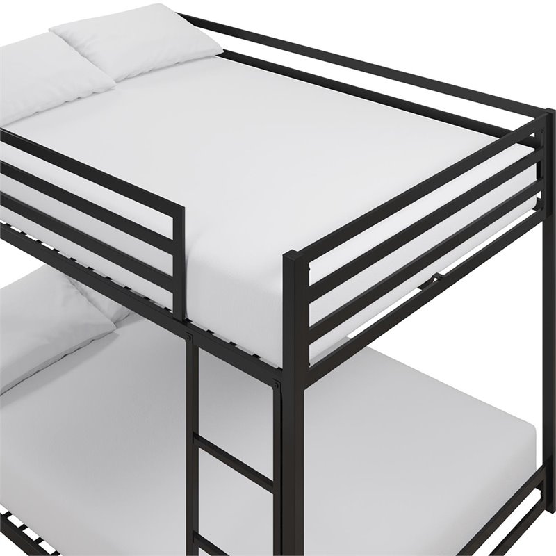 DHP Mabel Full Over Full Metal Bunk Bed in Black Cymax Business