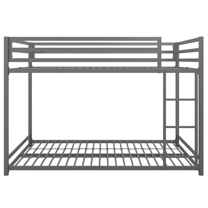 DHP Mabel Full Over Full Metal Bunk Bed in Silver