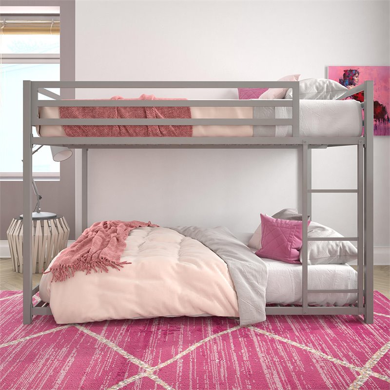 Dhp Mabel Full Over Full Metal Bunk Bed In Silver De27910