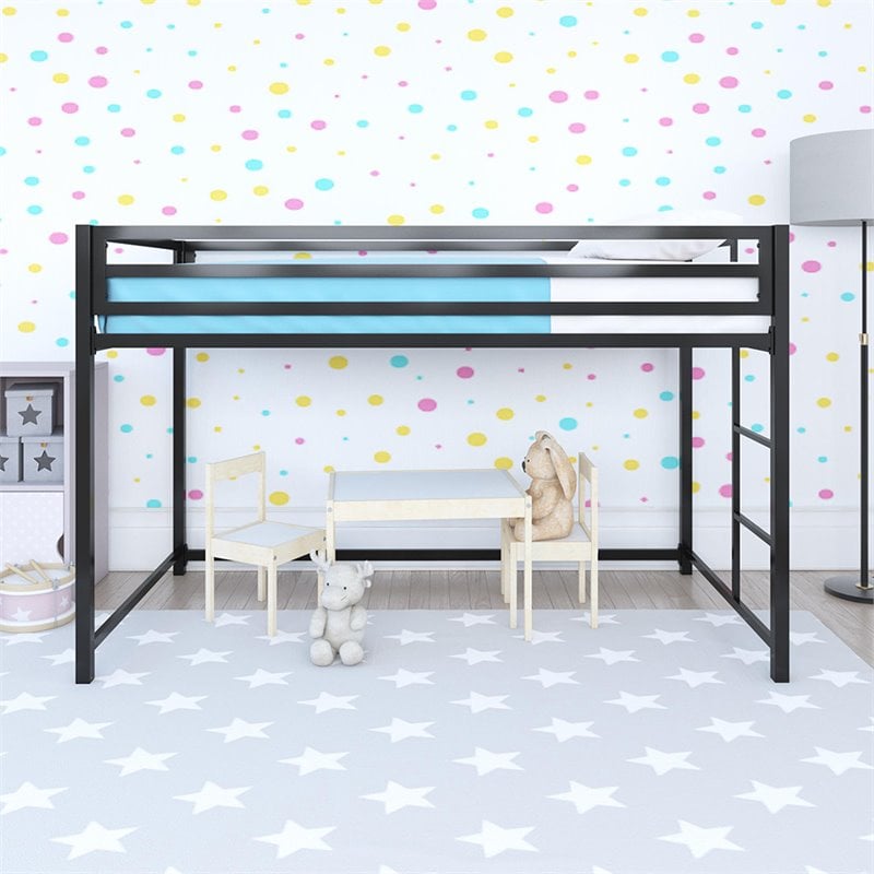 DHP Mabel Twin Metal Junior Loft Bed in Black