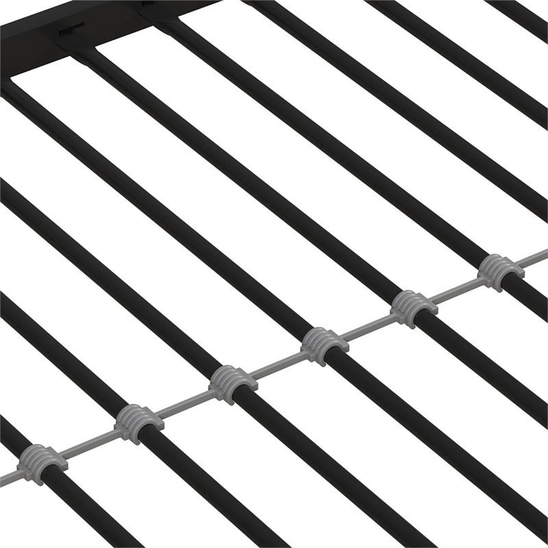 DHP Mabel Twin Metal Loft Bed with Desk in Black