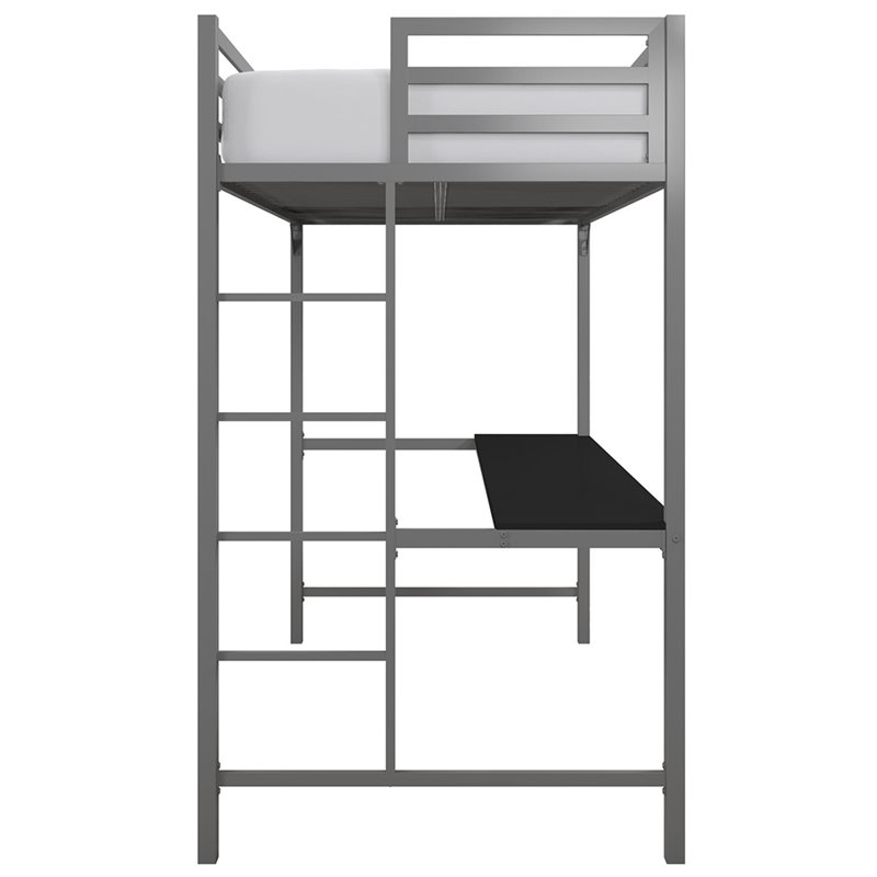 Dhp Mabel Twin Metal Loft Bed With Desk, Maxwell Metal Loft Bed With Desk And Shelves