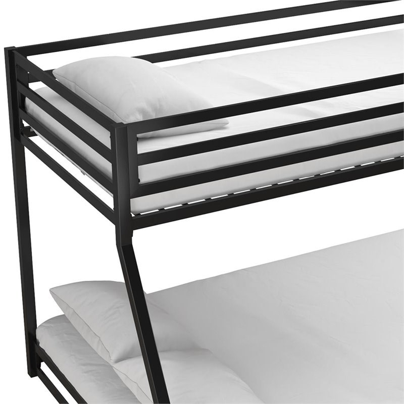 DHP Mabel Twin Over Full Metal Bunk Bed in Black