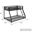 DHP Mabel Twin Over Full Metal Bunk Bed in Black