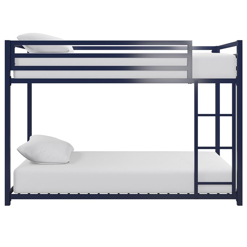 DHP Mabel Twin Over Twin Metal Bunk Bed in Blue