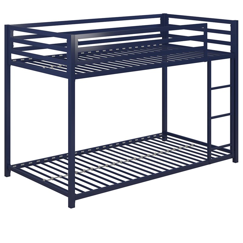 DHP Mabel Twin Over Twin Metal Bunk Bed in Blue