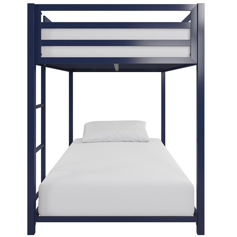 DHP Mabel Twin Over Twin Metal Bunk Bed in Blue
