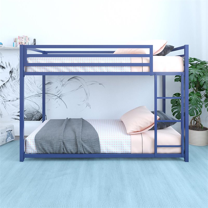 DHP Mabel Twin Over Twin Metal Bunk Bed in Blue