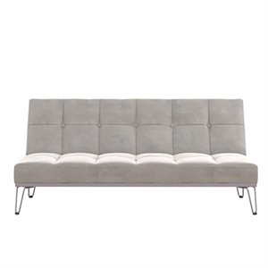 novogratz elle futon convertible sofa bed and couch in gray