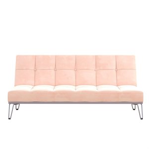 novogratz elle futon convertible sofa bed and couch in pink