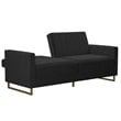 Novogratz Skylar Coil Futon Modern Sofa Bed and Couch in Black Velvet