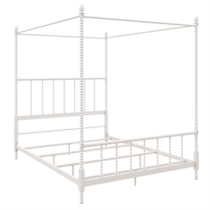 dhp emerson metal canopy bed in full size frame in white