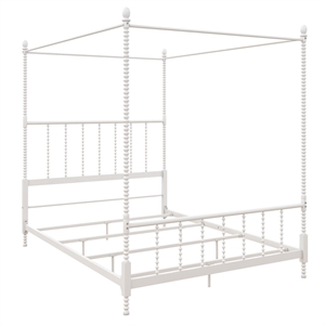 DHP Emerson Metal Canopy Bed in Queen Size Frame in White