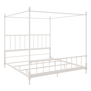 dhp emerson metal canopy bed in king size frame in white